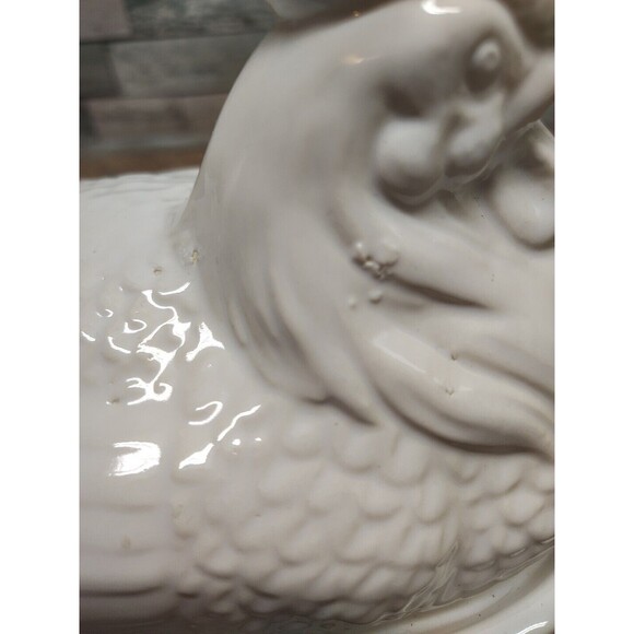 Vintage White Ceramic Hen on a Nest Soup Tureen, Farmhouse Kitchen, Cottagecore - Picture 6 of 16